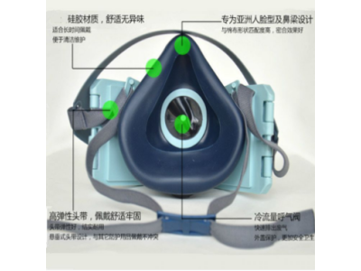 AN3002防尘面具劳保口罩工业煤矿头戴硅胶防尘口罩图1